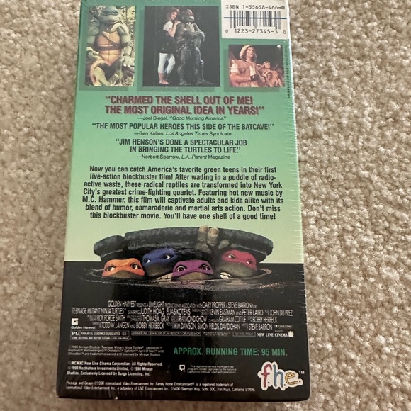 Teenage Mutant Ninja Turtles The Movie VHS - Black & Green Cover - Picture 3 of 4